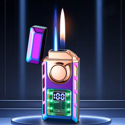 🔥2024 Ny produktlancering - Multifunktionel lighter med to flammer og farverigt lys